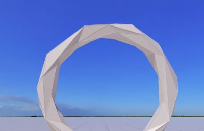 几何圆环雕塑设计3D模型