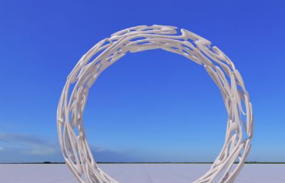 藤条圆环雕塑设计3D模型
