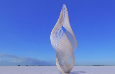 线条花苞雕塑设计3D模型
