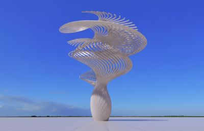 线条花瓶艺术雕塑设计3D模型