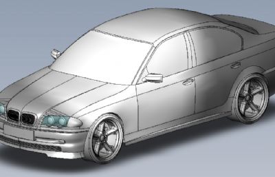 宝马325汽车solidworks数模图纸模型