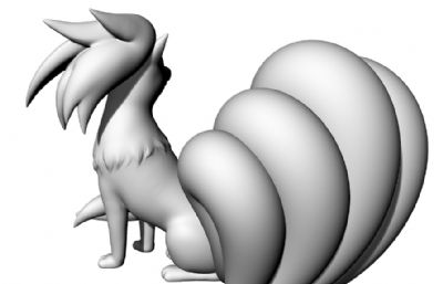 九尾狐,狐狸3D打印模型