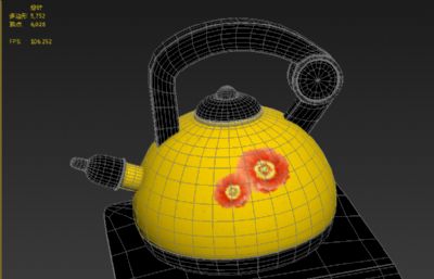 Q版水壶和电磁炉组合3D模型