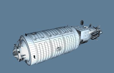问天实验舱+长征5B火箭组合3D模型