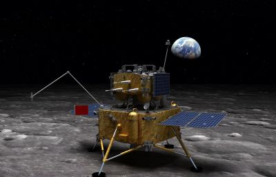嫦娥五号上升器+着陆器组合3D模型