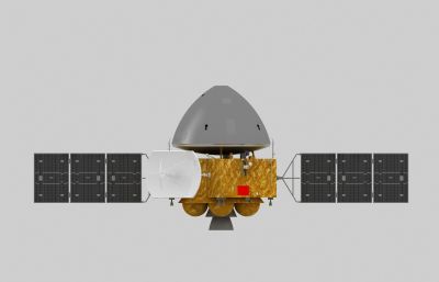 天问一号搭载祝融号火星车+环绕器+长征5号运载火箭3D模型