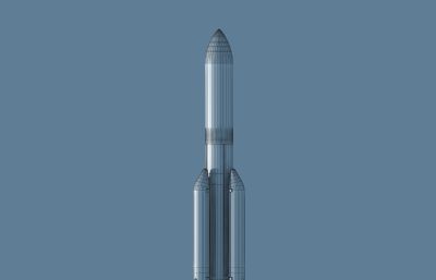 中国天宫空间站-梦天实验舱+长征5B火箭3D模型