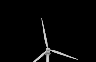 风力发电塔,风力发电机C4D模型,带叶片转动动画