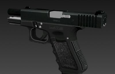 Glock19格洛克19手枪3D模型,游戏模型