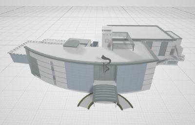 小型园区办公楼,综合楼3D模型,MAX,FBX格式