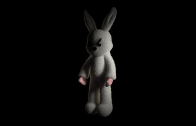 兔子毛绒玩具,儿童兔娃娃3D模型