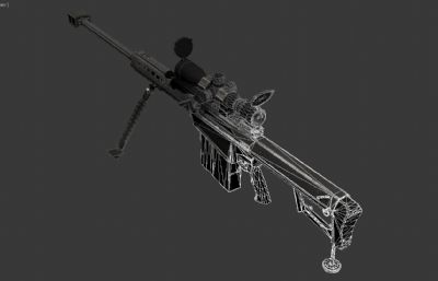 Barrett巴雷特M107狙击枪外观游戏3D模型