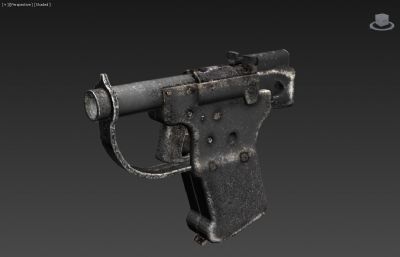 Liberator FP-45解放者手枪3D模型游戏外观模型