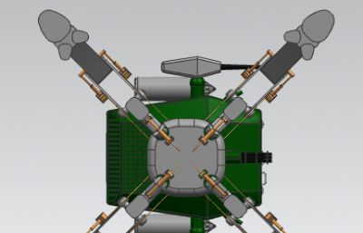 四足武装机器人,载人机甲3D模型,STL格式