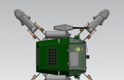 四足武装机器人,载人机甲3D模型,STL格式