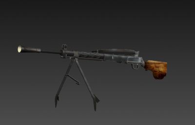Degtyaryov machinegun捷格佳廖夫轻机枪3D模型,游戏外观道具模型