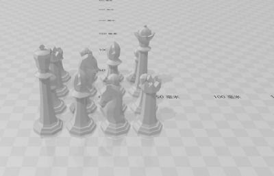 国际象棋棋盘3D打印模型