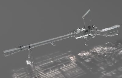 透明捷克轻机枪摆件3D模型,mental ray渲染