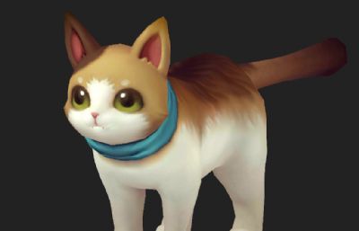 可爱围巾小猫3D模型