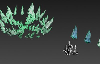 冰椎,冰晶3D模型