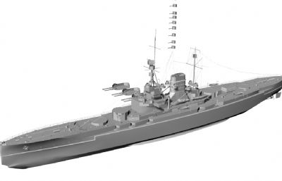 德意志帝国海军约克级战列巡洋舰STL格式模型