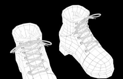 鞋子,马丁靴maya模型
