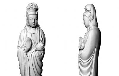 灵台观音菩萨雕像stl格式模型,3D打印