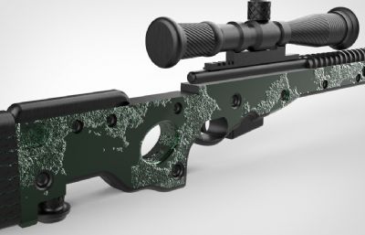 AWM狙击枪外观道具IGS格式模型