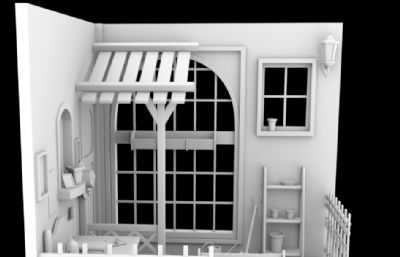 室内客厅,仓库场景maya模型