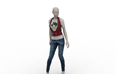 夏装秋装服装模特3D模型