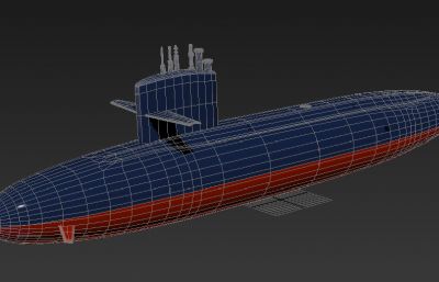 AGSS-569大青花鱼号常规动力潜艇(美)3D模型