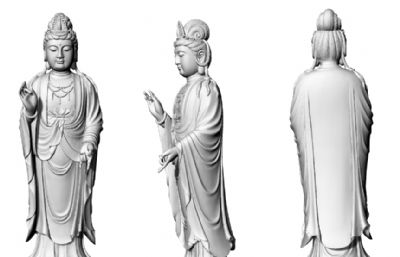莲花台如来菩萨雕像模型,3D打印