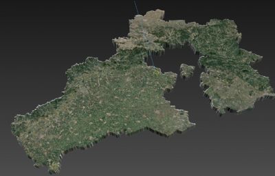 河北三维地图,河北3d地图,河北省山脉地形地图3D模型,MAX,FBX,OBJ等格式(网盘下载)