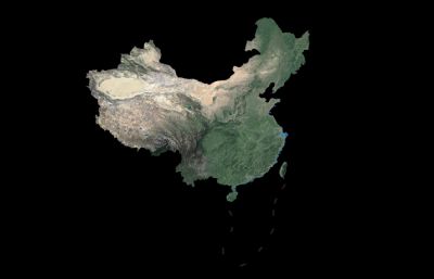 中国板块三维地图,中国山脉地图,中国地形图全貌3D模型,MAX,FBX,OBJ三种格式