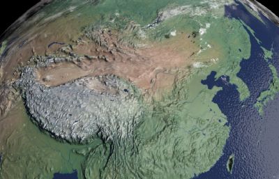 地球3d模型,3d海拔地形模型,山脉,等高线凹凸模型,地球海拔3d模型(网盘下载)
