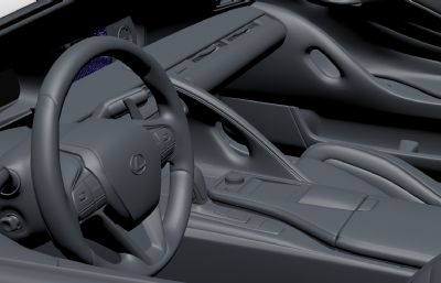 2021款雷克萨斯LC500精细3D模型,C4D,FBX格式