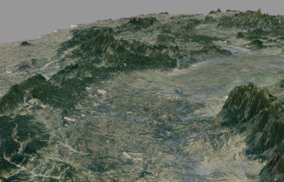 山西三维地图,山西地图山脉地形3D模型