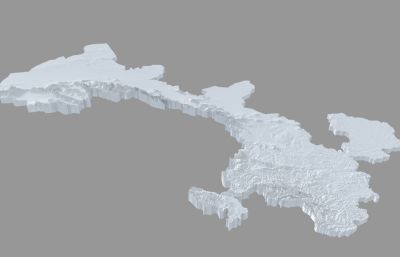 甘肃三维地图,甘肃省地形地势图3D模型