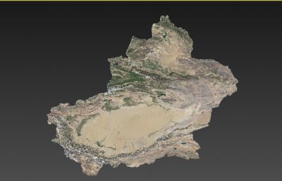 新疆维吾尔自治区三维地图,新疆地形地图,新疆山脉3D模型