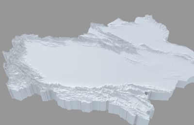 新疆维吾尔自治区三维地图,新疆地形地图,新疆山脉3D模型