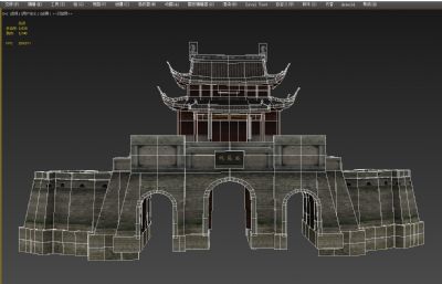 姑苏城门楼,苏州城门,中式古建筑3D模型