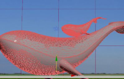 镂空鲸鱼+鲸鱼宝宝雕塑设计3D模型