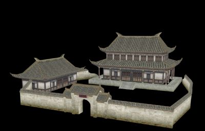 中式古建庭院小院子3D模型