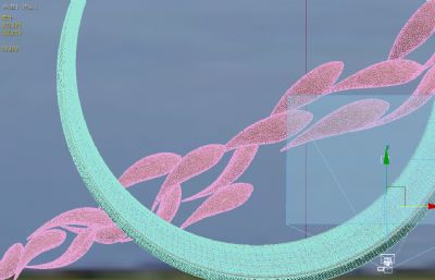 圆环鱼群雕塑设计3D模型