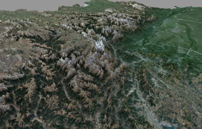 四川省三维地图,四川山脉,地形地图3D模型