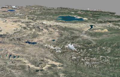 青海地形地势地貌3D模型地图