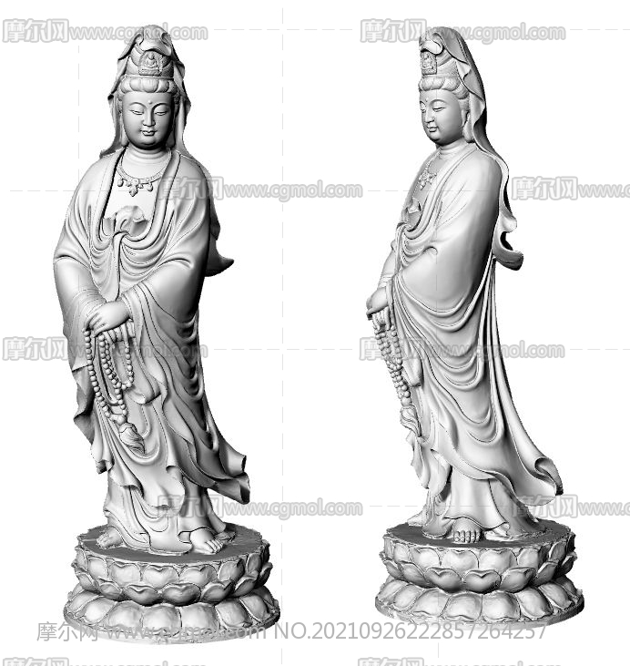 佛珠观音雕像3D打印模型