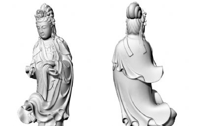 镇江观音菩萨雕像3D打印模型