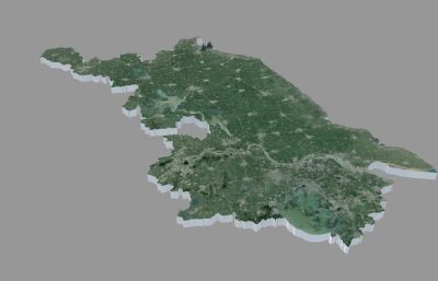 江苏3d地图,江苏省地形地势地图3D模型