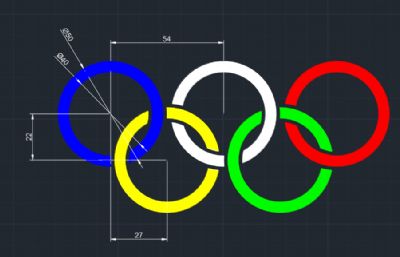 3D五环,奥运五环stp格式模型